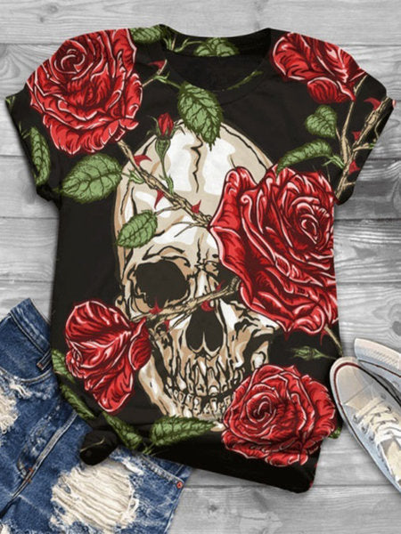 European And American Animal Printed Short Sleeved T-shirt