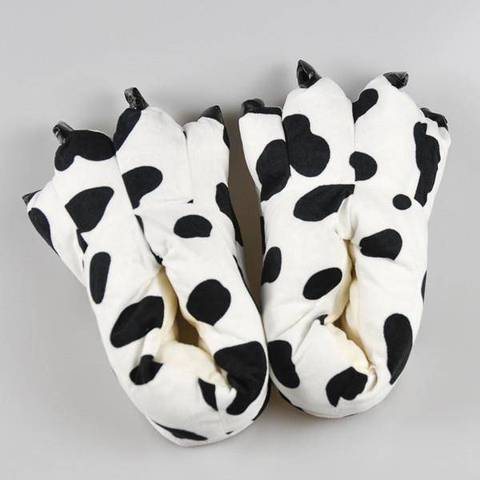 Winter Soft Warm Dinosaur Paw Funny Slippers for Men Women Kids Parent-child Home House Slipper Shoes Room Cotton Shoes
