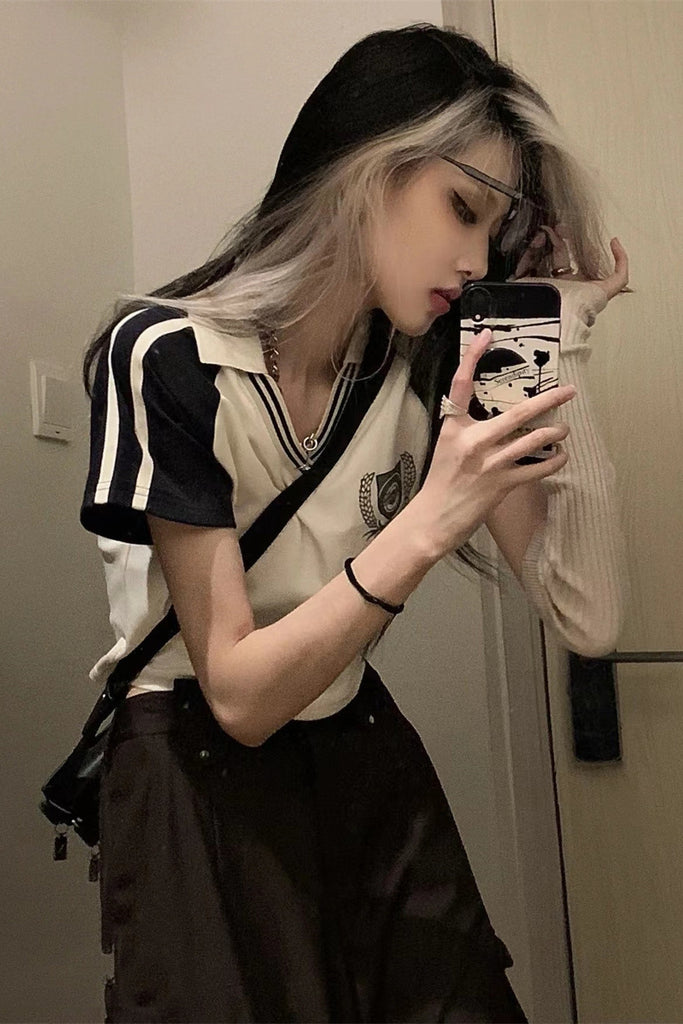Spicy Girl Short Shoulder T-shirt Sleeve Female