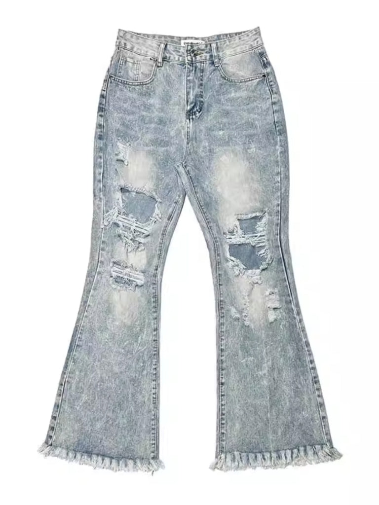 Summer Distressed Slim Blue Jeans