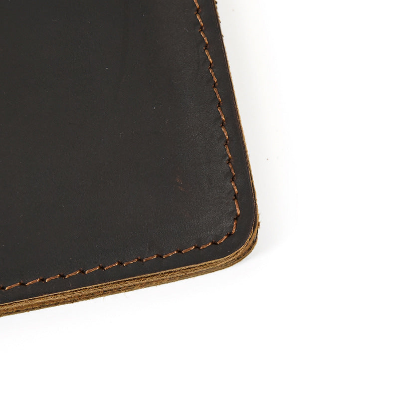 New Retro Crazy Horse Leather Short Wallet For Men