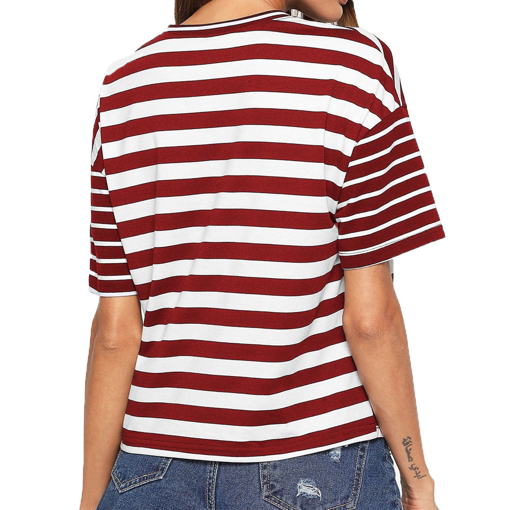 Women's Striped Paneled Loose Top