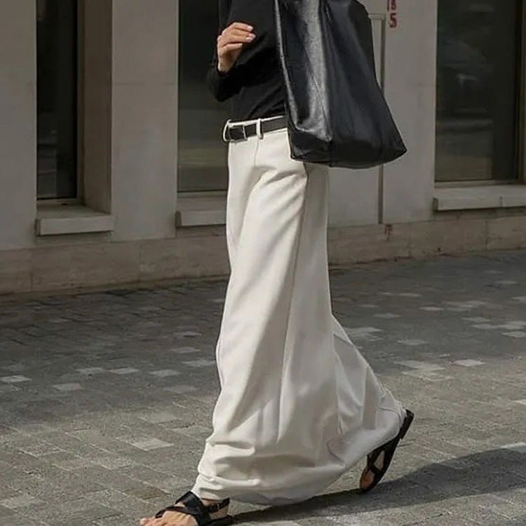 Milky White Commuter Mop Skirt For Women