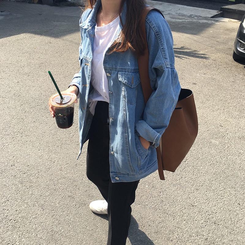 Loose student bf style denim jacket women