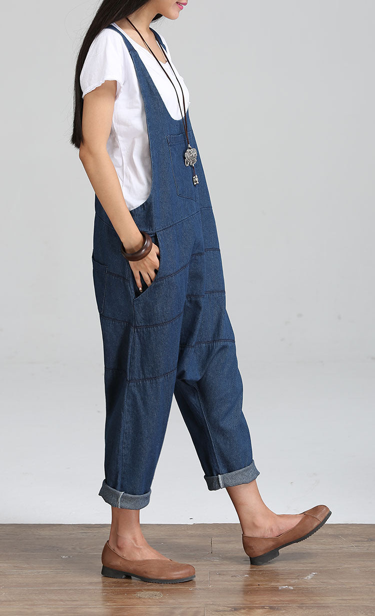 Vintage Women Jumpsuits Palazzo Pants Denim Jumpsuit Harem Pants Straps Pockets Jumpsuits Casual Pants Jumpsuit Vintage Women Jumpsuits Palazzo Pants Denim Jumpsuit Harem Pants Straps Pockets Jumpsuits Casual Pants Jumpsuit
