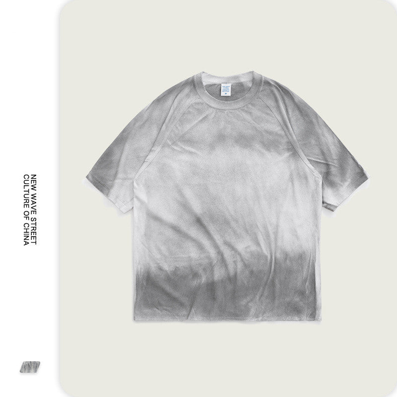 Ruffled haze loose short-sleeved T-shirt men