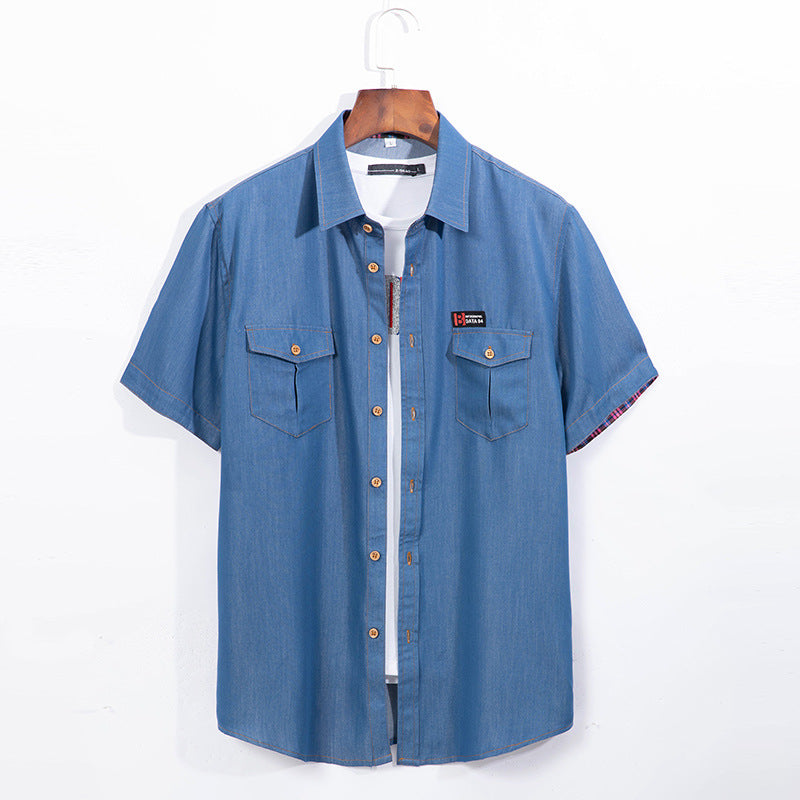 Denim short sleeve T-shirt