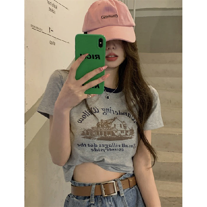 Women's Contrast Round Neck Bottom Shirt