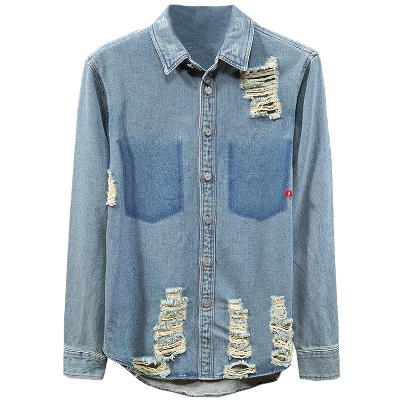 Men's long sleeve denim shirt