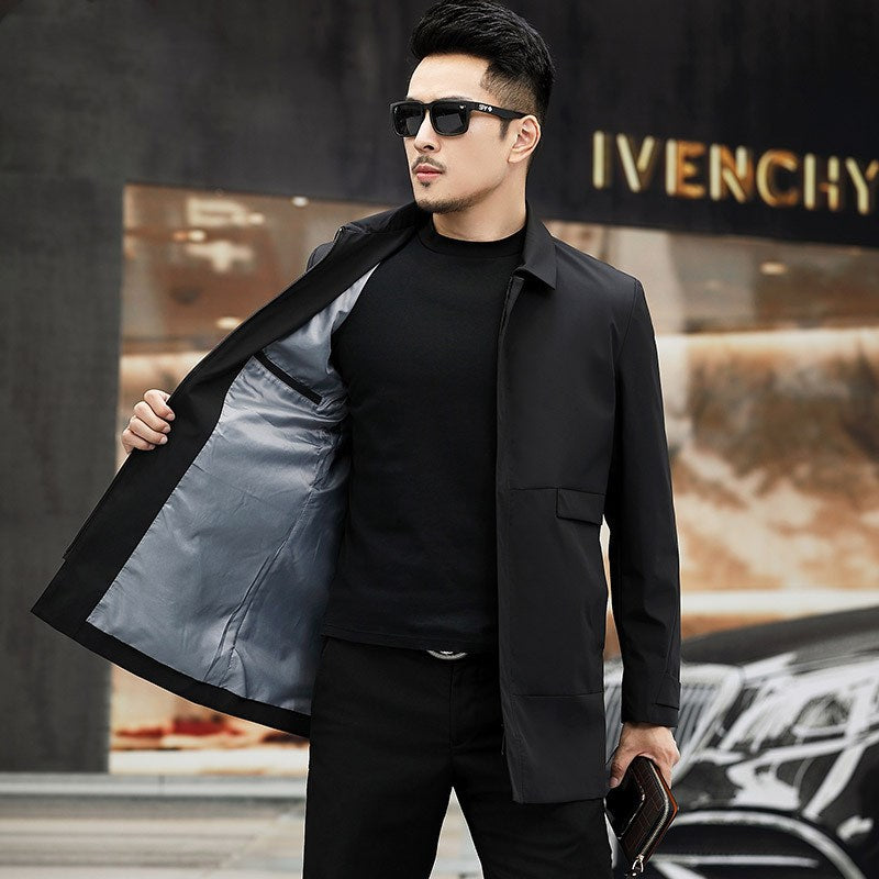Lapel men's trench coat