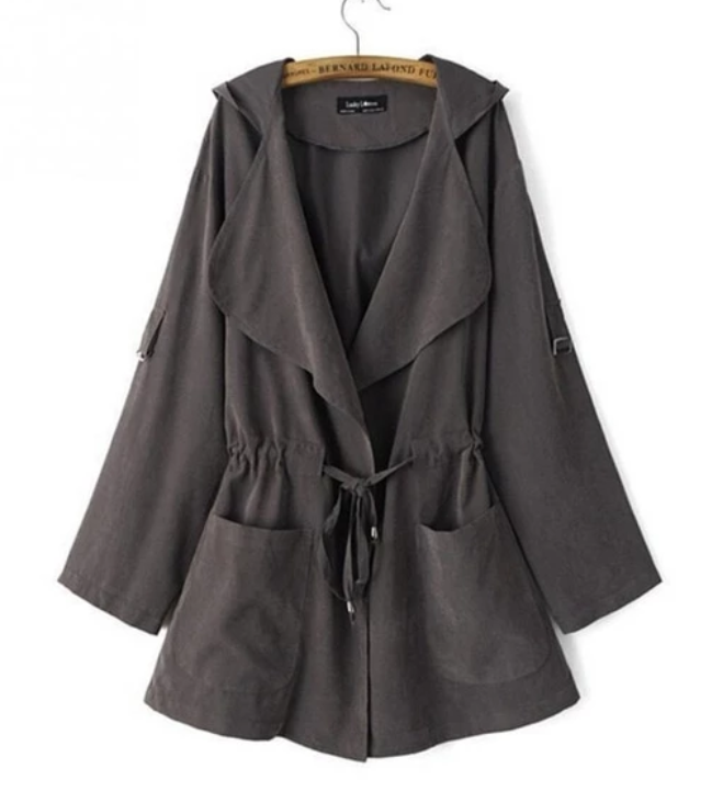 Hooded trench coat