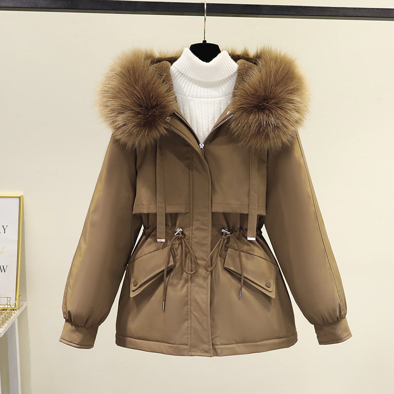 Korean Style Loose Cotton Short Fleece Parka