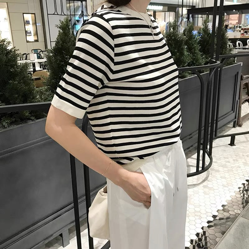 Women's Cool Loose Round Neck Ice Silk Knitted Sweater