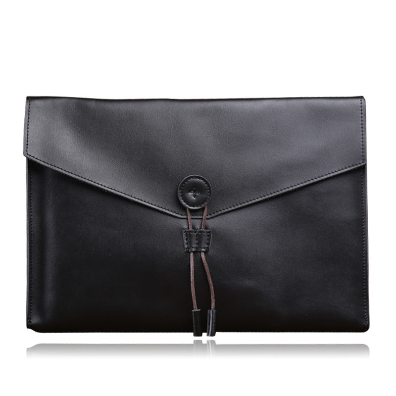 new real leather men bag men business leisure briefcase fashion retro A4 file package