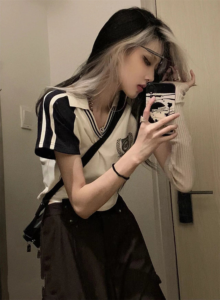 Spicy Girl Short Shoulder T-shirt Sleeve Female