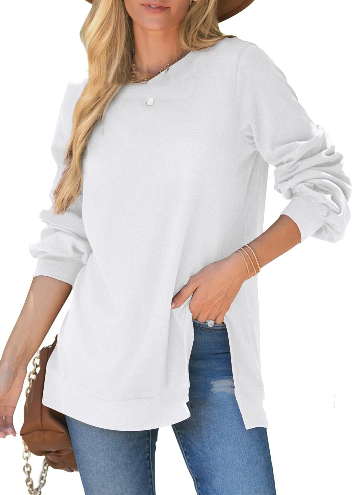 Women's Pullover Side Slit Sweater Women's Pullover Side Slit Sweater