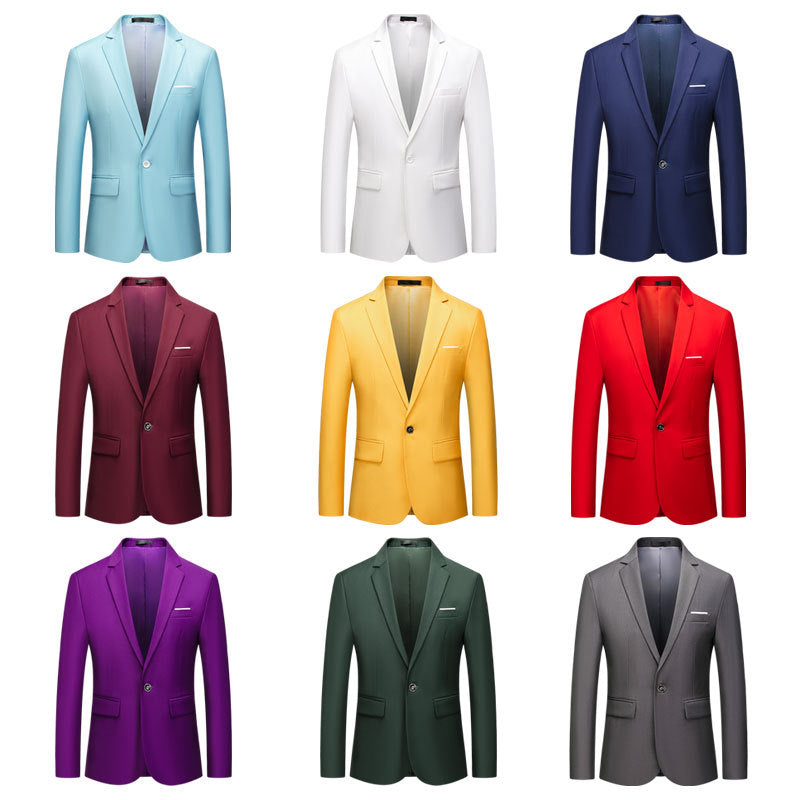 Men's one-button slimming blazer jacket