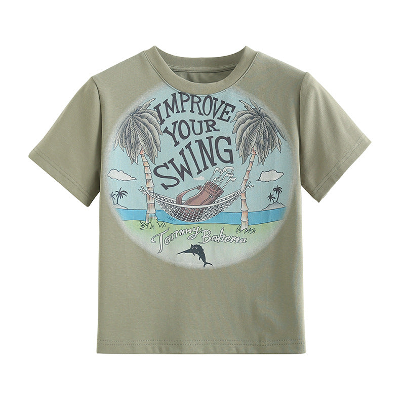 Korean Version Sweet Cool Slim Fit Short Sleeve