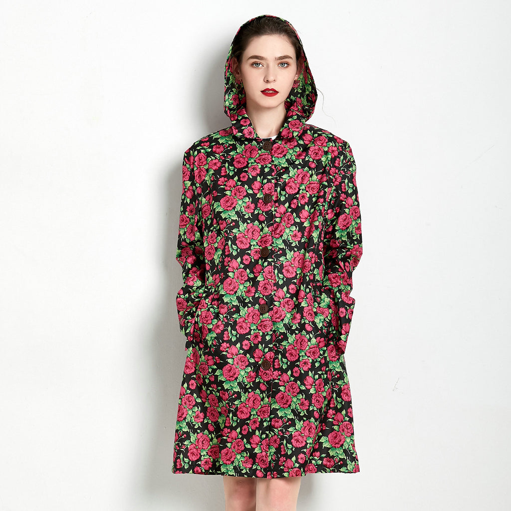 Rose Trench Coat Mid-length Women