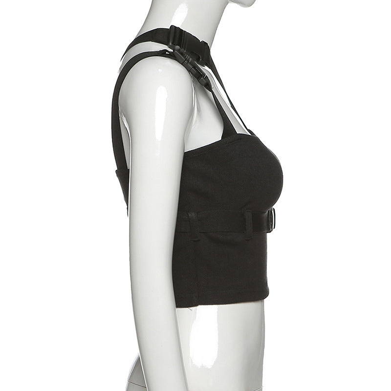 Schoolbag Buckle Short Strap Vest For Women