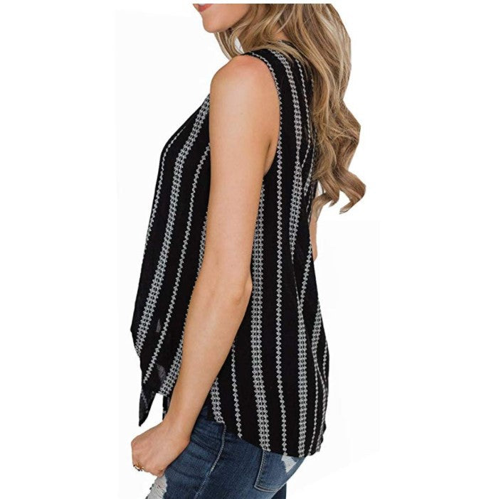 Casual Buttoned Pullover V-neck Women's Shirt
