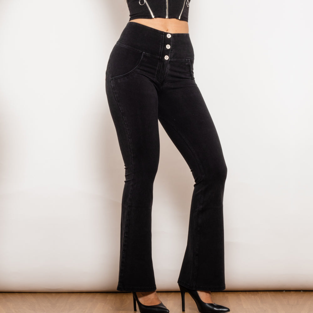 Shascullfites Melody Black Flared Lift Jeggings Button Up Flare Jeans Shaping Bum Lift Pants High Waist Jeans Women Shascullfites Melody Black Flared Lift Jeggings Button Up Flare Jeans Shaping Bum Lift Pants High Waist Jeans Women