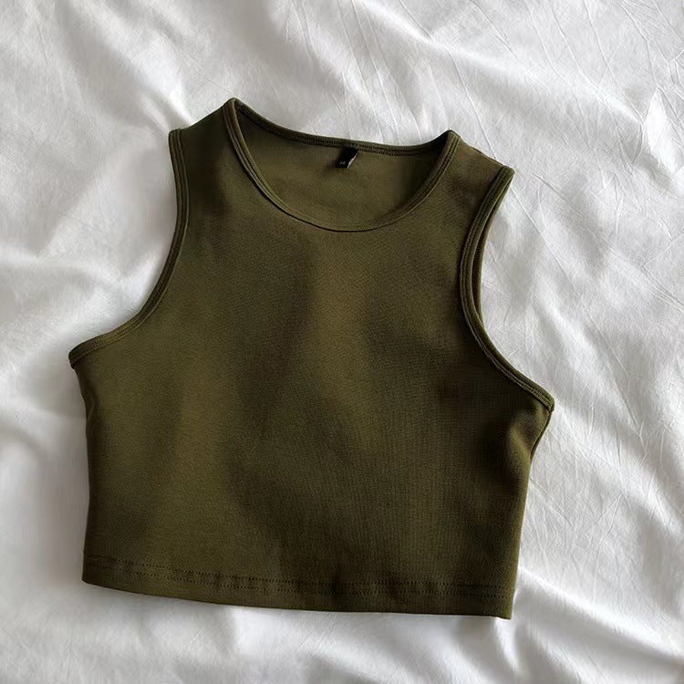 Women's short waistcoat with exposed navel Women's short waistcoat with exposed navel