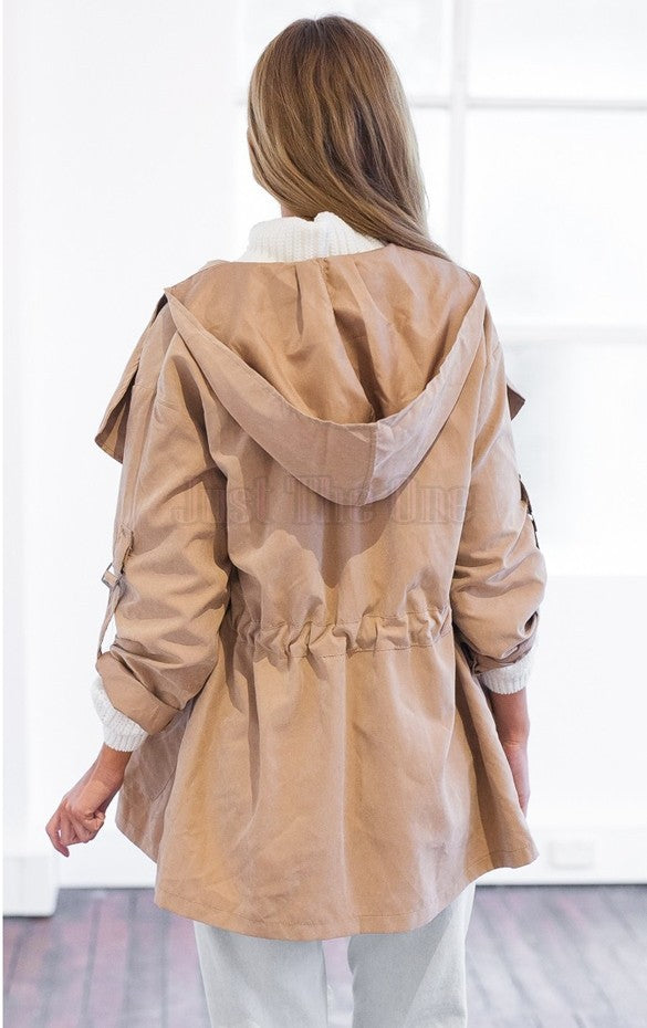 Hooded trench coat