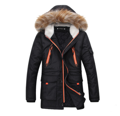 Long section cotton suit men plus velvet thick coat super large fur collar coat couple Long section cotton suit men plus velvet thick coat super large fur collar coat couple