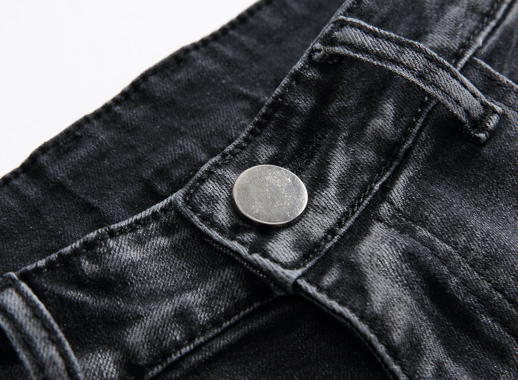 Denim Stretch Ripped Slim Denim Shorts