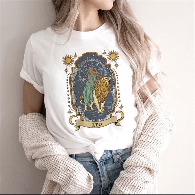 Fashion Moon Retro Gothic Print T-shirt Women