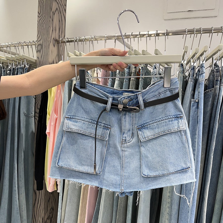 A-line Short Denim Skirt Pants