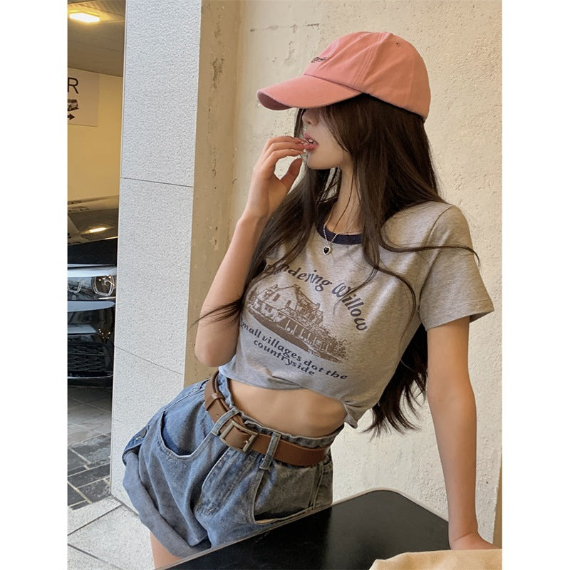 Women's Contrast Round Neck Bottom Shirt