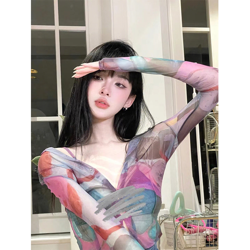 V-neck Style Spicy Girl Long Sleeved Top Trend