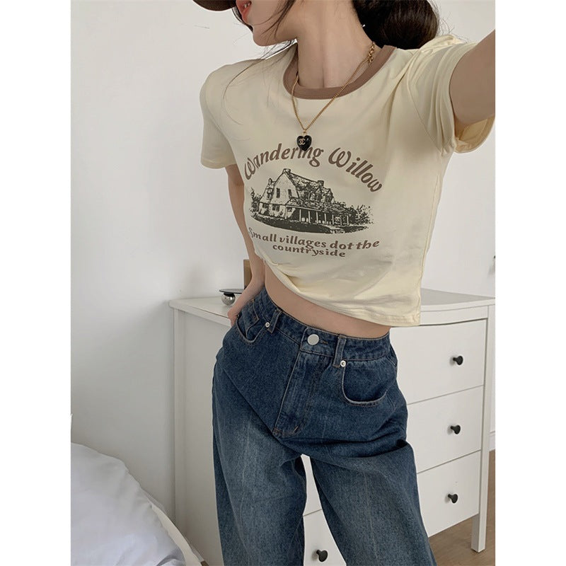 Women's Contrast Round Neck Bottom Shirt