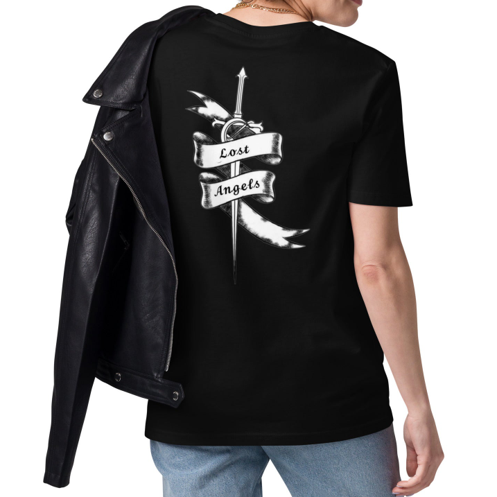 European And American Lost Angel Sword Back Digital Printing Casual Round Neck T-shirt