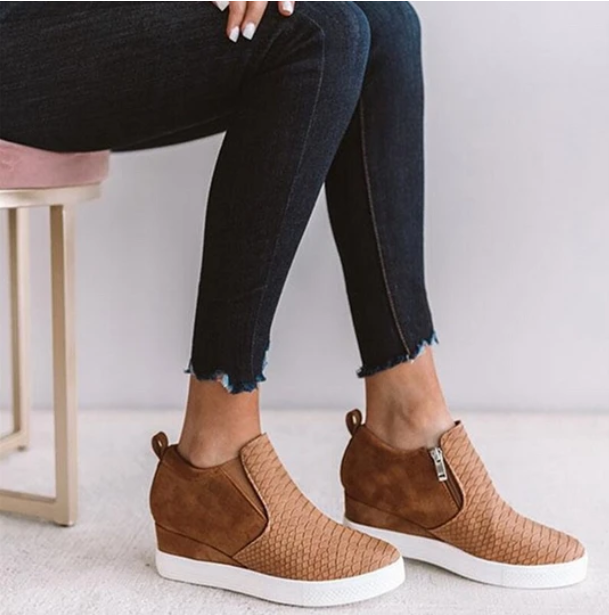 Low top Martin boots wedge heel leather boots Low top Martin boots wedge heel leather boots