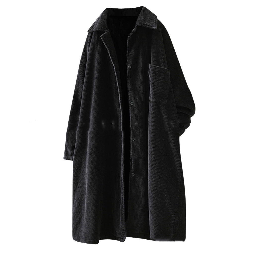Simple Lapel Long Sleeve Mid-Length Trench Coat Women