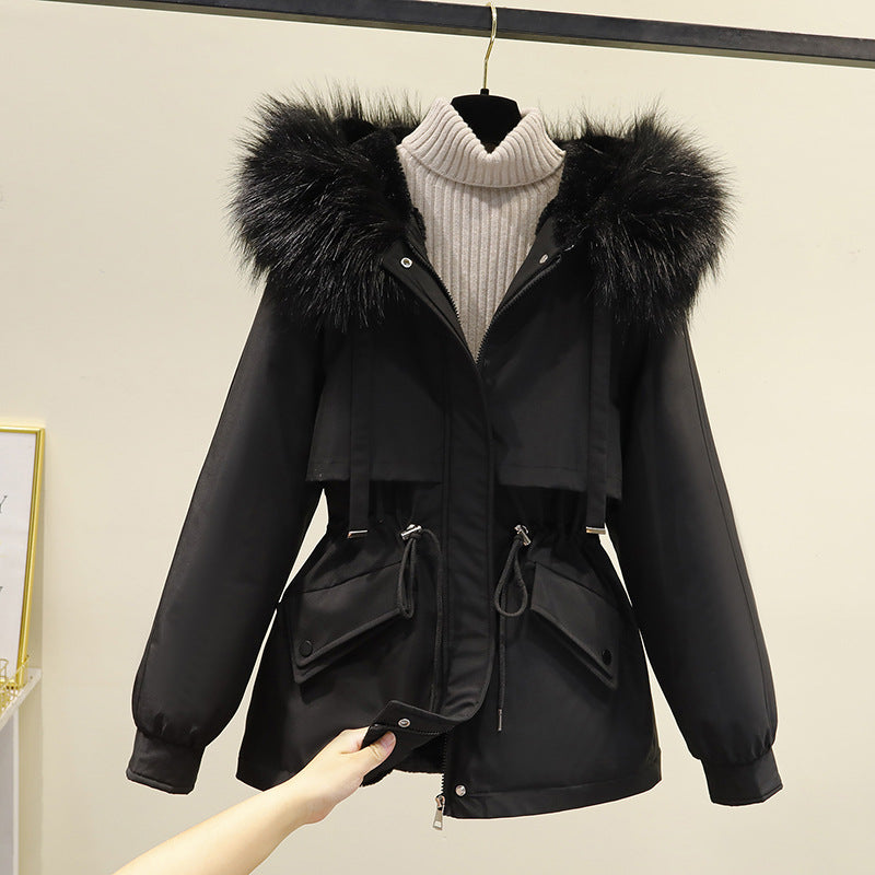 Korean Style Loose Cotton Short Fleece Parka