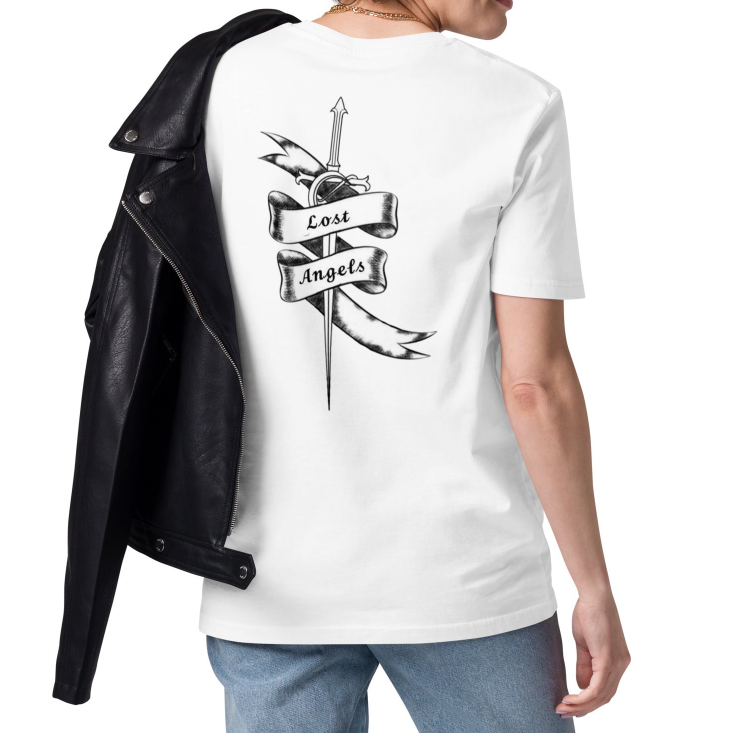 European And American Lost Angel Sword Back Digital Printing Casual Round Neck T-shirt
