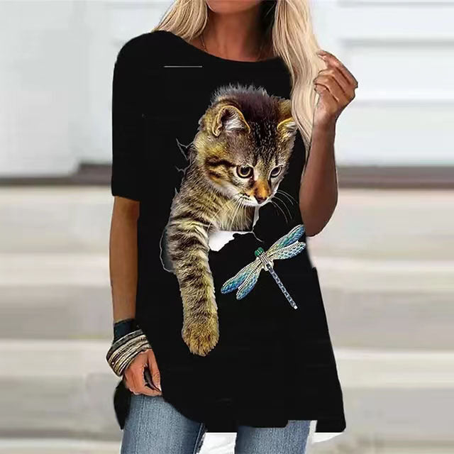 Fashion Women's Short Sleeve Digital Printing