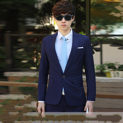 Young men in slim suits Young men in slim suits