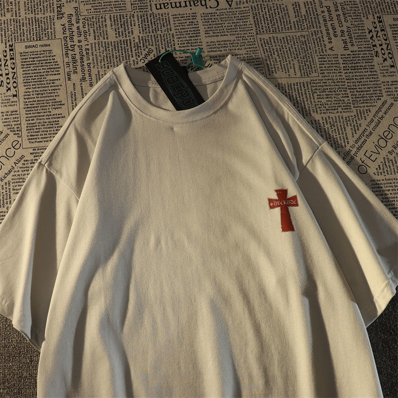 Versatile Loose Fitting Cotton Short Sleeved T-shirt