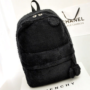 Cute plush bear backpack women