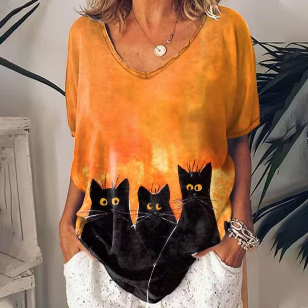 T-shirt Animal Print Casual Loose Street Trend
