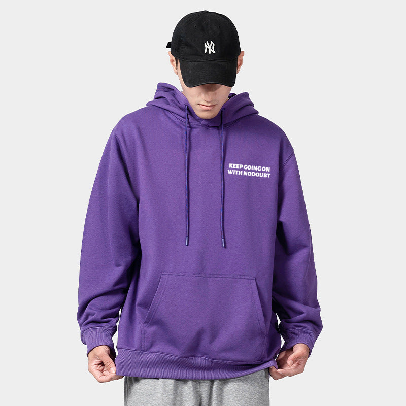 Gradient Letters Printed Hoodie Men