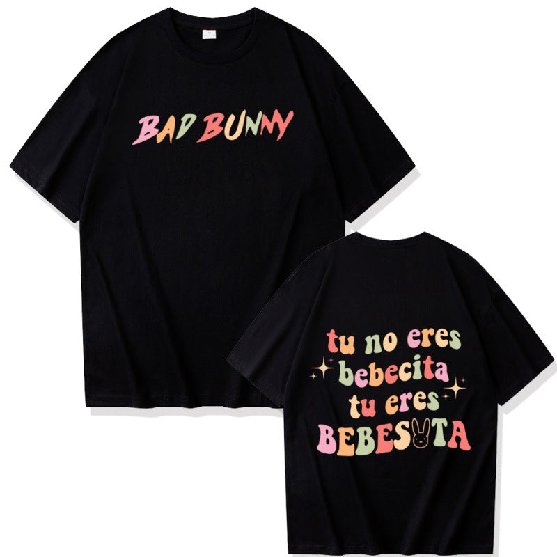 Bad Bunny Cartoon Letter Pattern Printing For Men And Women