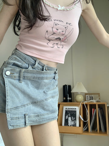 Cat Sling Female Summer Outside Wear Vest Sleeveless