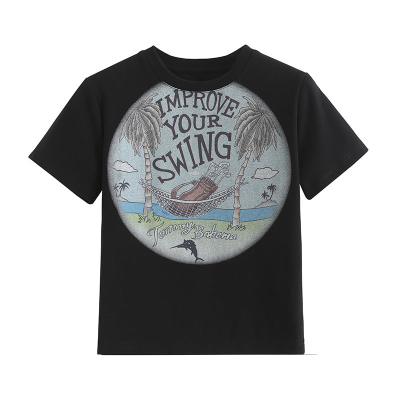 Korean Version Sweet Cool Slim Fit Short Sleeve