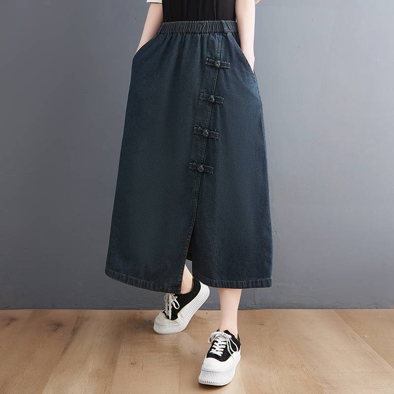 Artistic Retro Buckle Denim Skirt Artistic Retro Buckle Denim Skirt